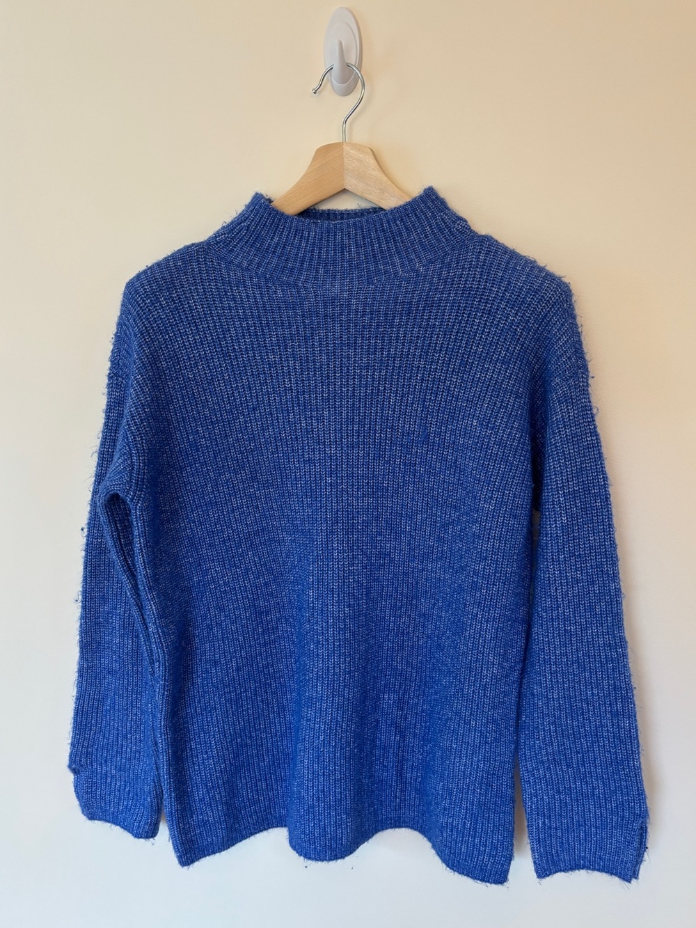 Loft Oversized Blue Mock Neck Sweater